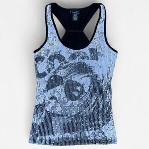 Rue 21 Vintage Y2K Punk Princess Sequin Racerback Tank Top